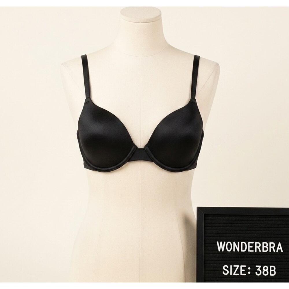 Wonderbra Womens Sz 38B Classic T Shirt Bra Black Style 7637 Vintage